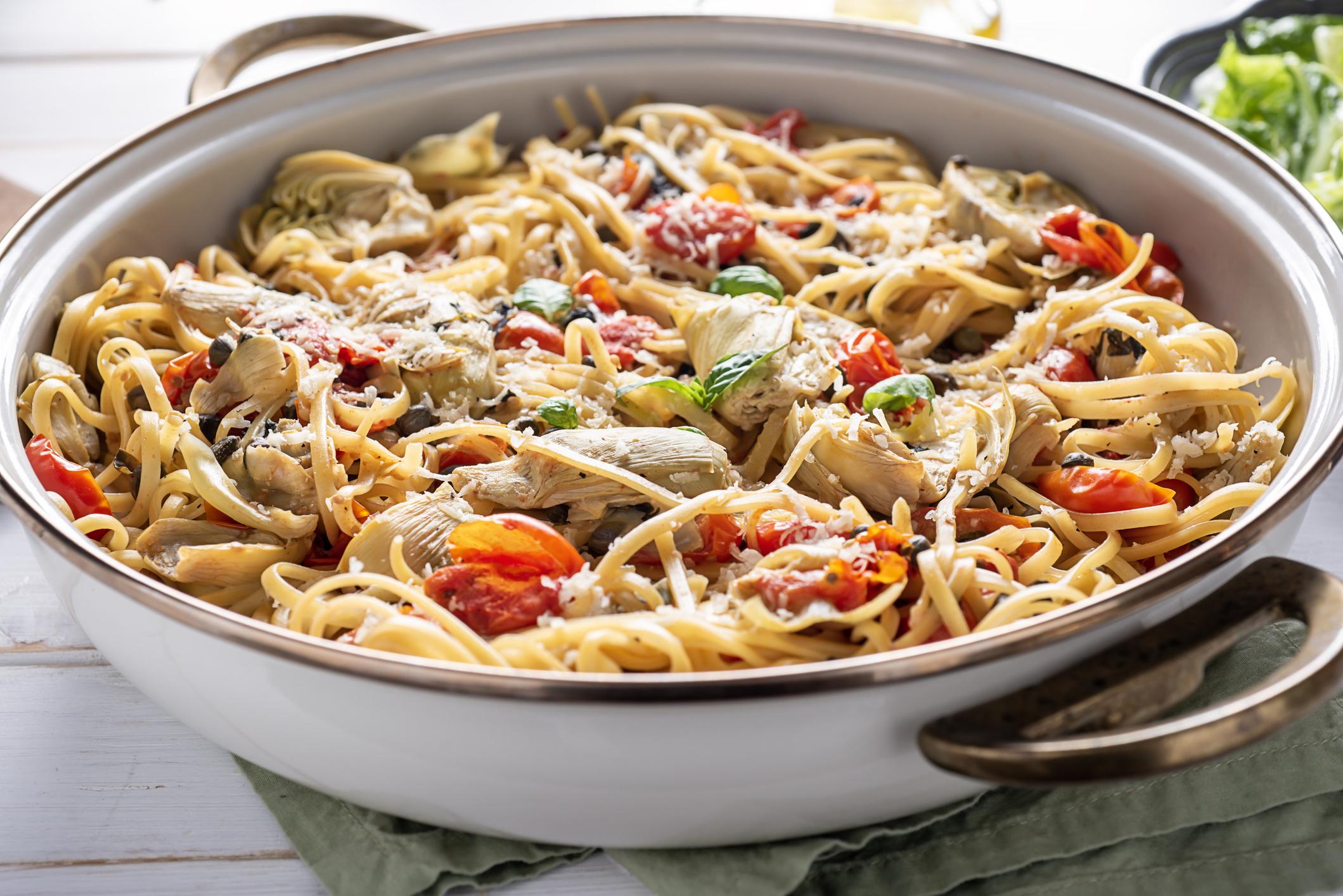 Pasta mit Artischocken und Tomaten risottati